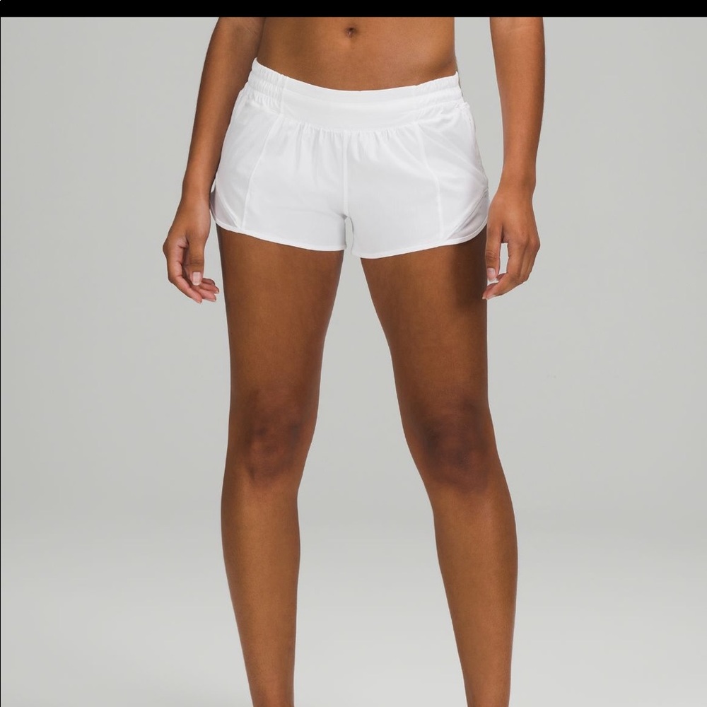 lululemon hotty hot white shorts